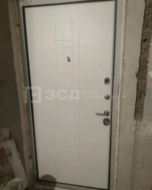Металлическая дверь с панелью беленный дуб